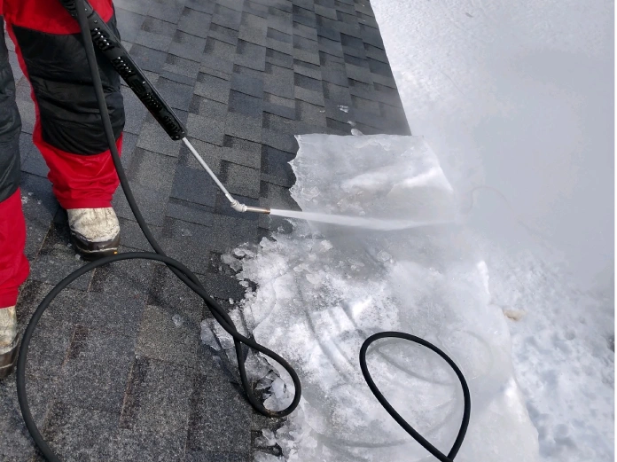Roof steaming - remove ice dams without damaging your roof